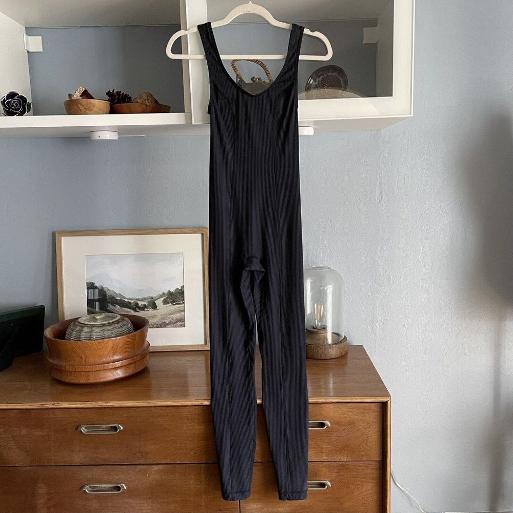 Tan + Lines Sport Sivan Ayla Jumpsuit/Catsuit Black Ribbed Compressive